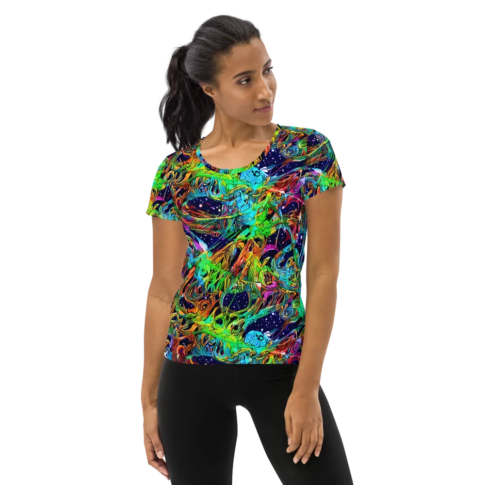 Neon Mythos on Women's Athletic T-Shirt — Front