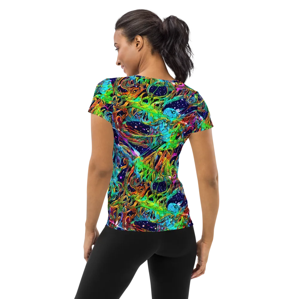 Neon Mythos on Women's Athletic T-Shirt — Back