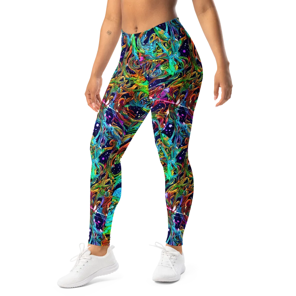 Neon Mythos on Leggings — Left Front