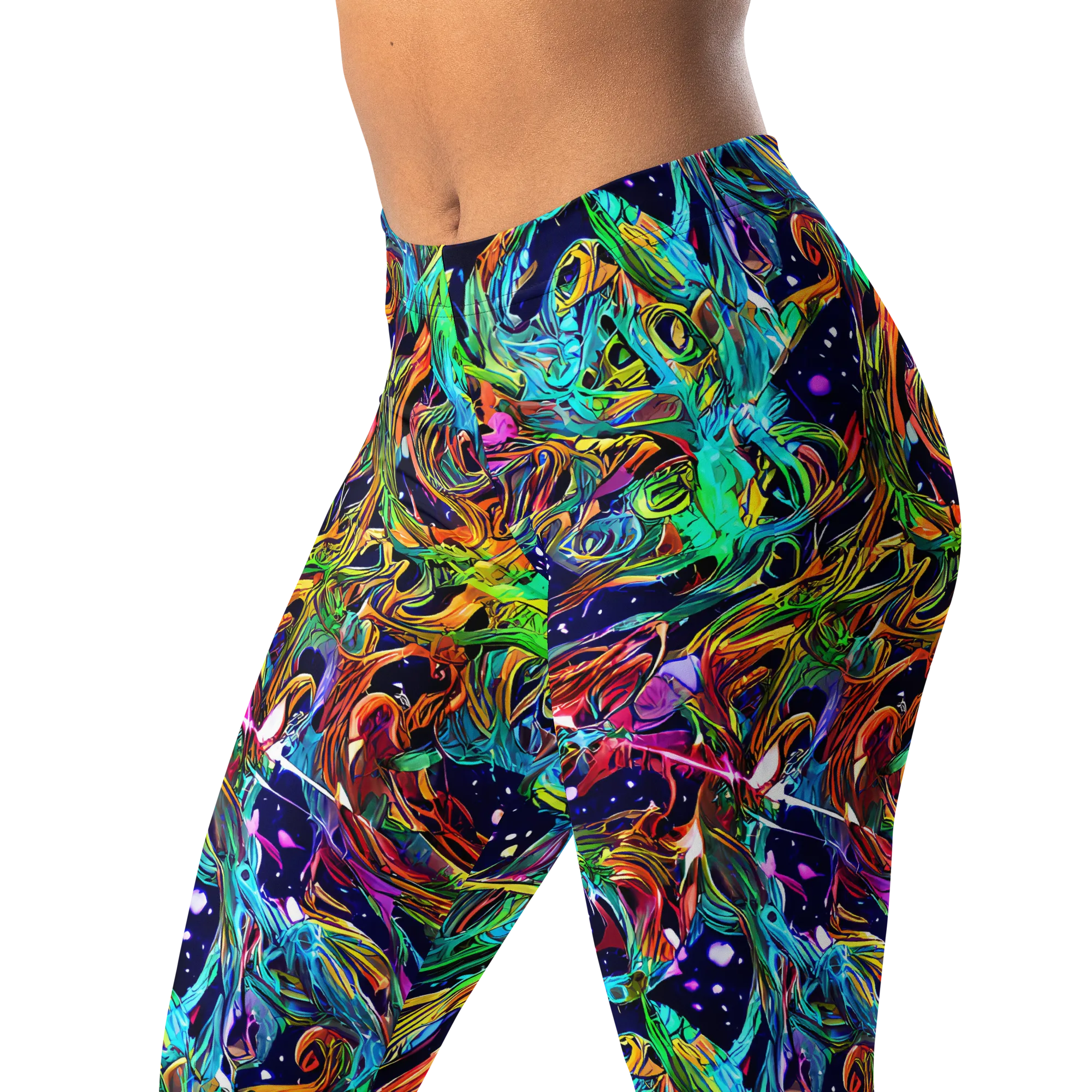 Neon Mythos on Leggings — Left Front