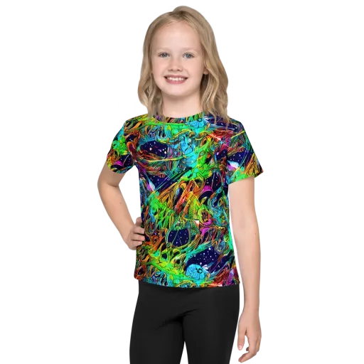 Neon Mythos on a Kids Crew Neck T-Shirt