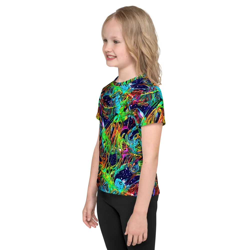 Neon Mythos on Kids Crew Neck T-Shirt — Left