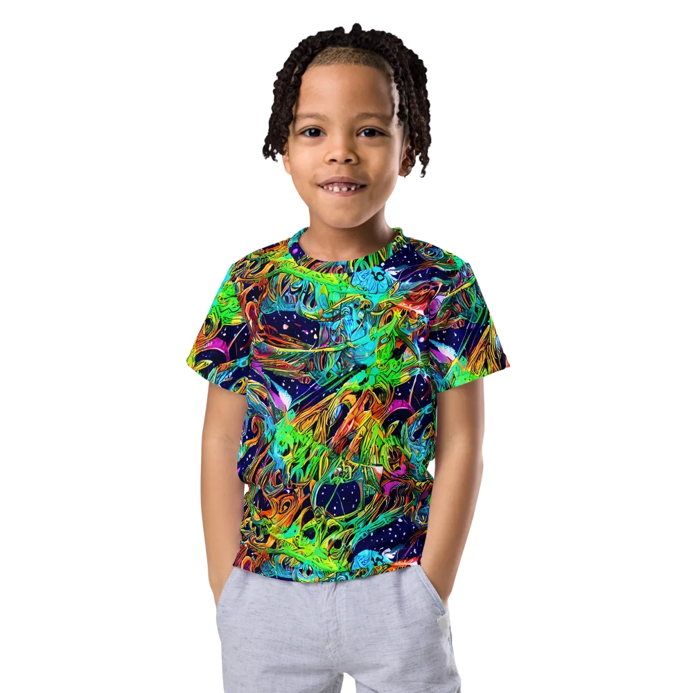 Neon Mythos on Kids Crew Neck T-Shirt — Front