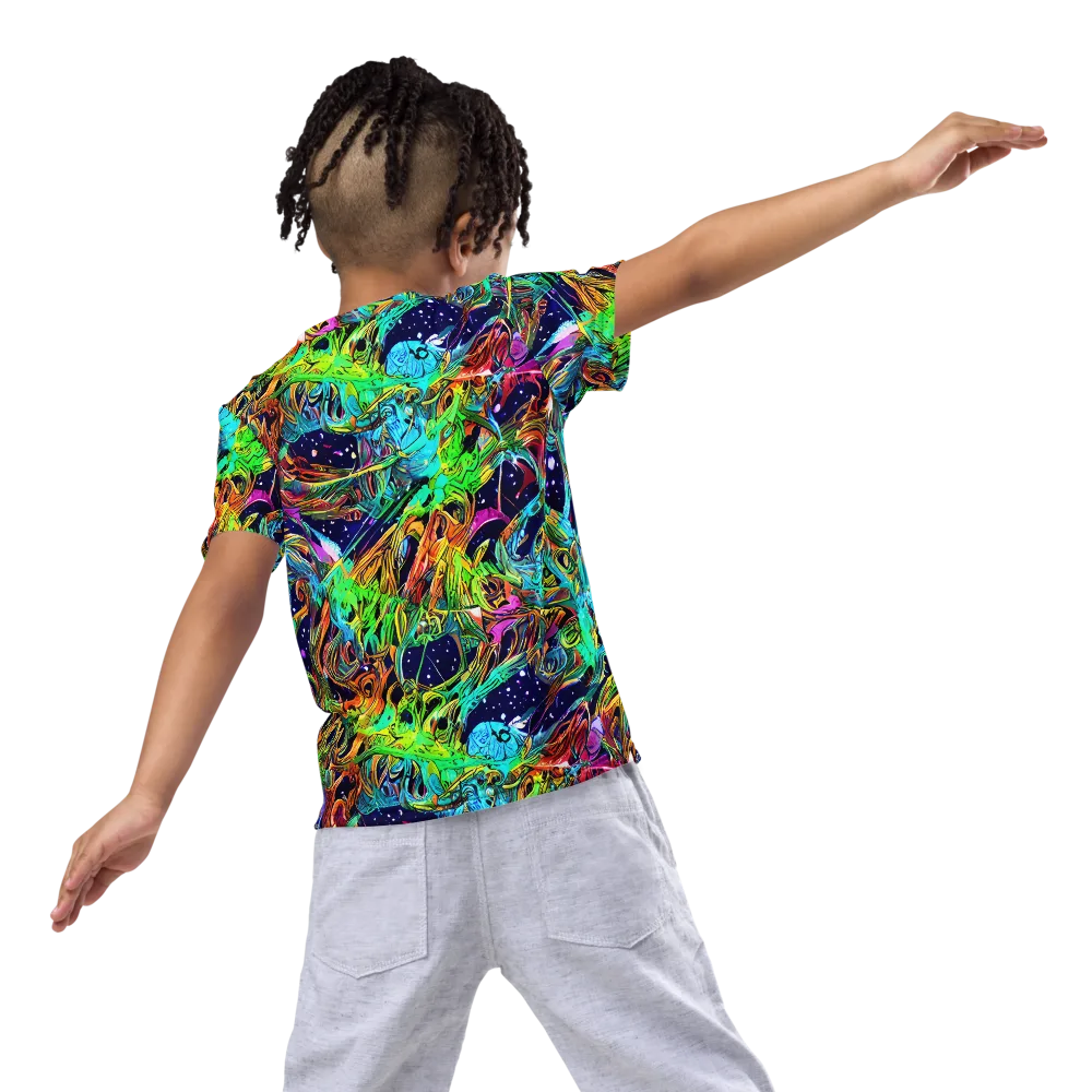 Neon Mythos on Kids Crew Neck T-Shirt — Back