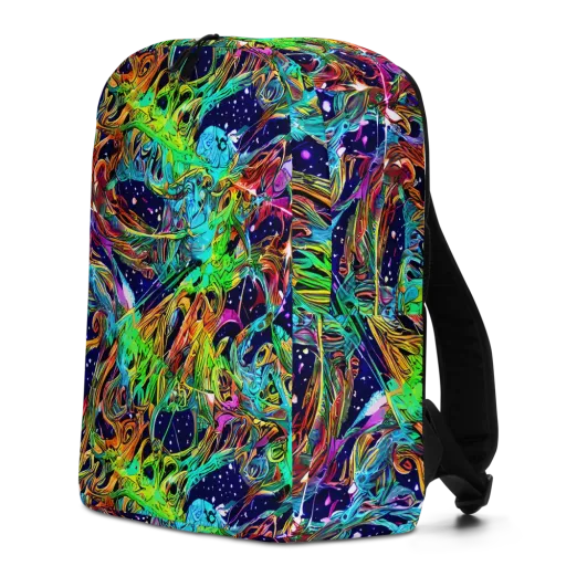 Neon Mythos on a Minimalist Backpack
