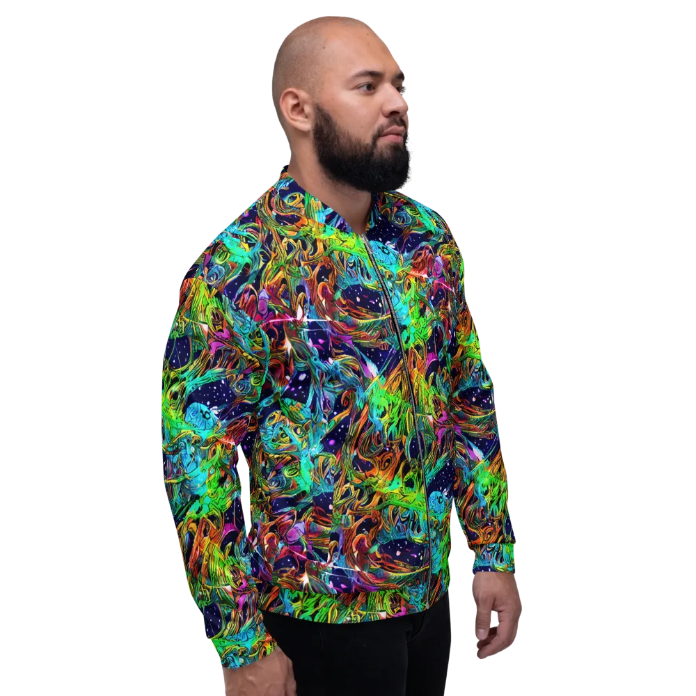 Neon Mythos on Bomber Jacket — Right
