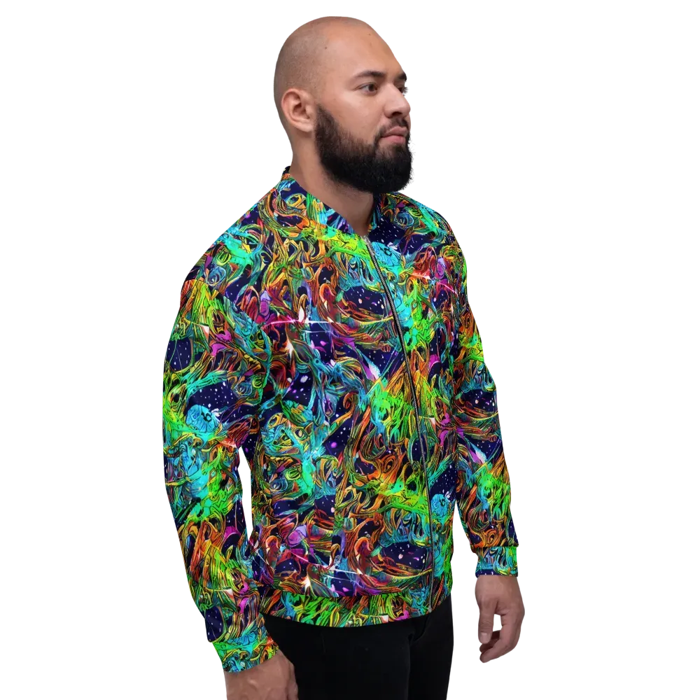 Neon Mythos on Bomber Jacket — Right