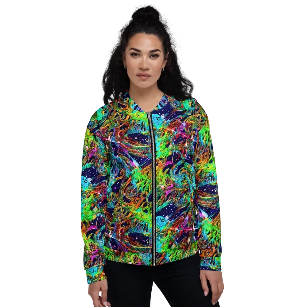Neon Mythos on Bomber Jacket — Front