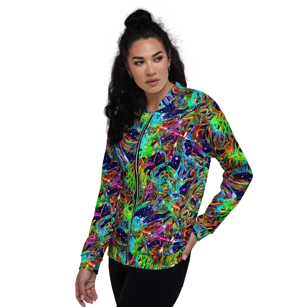 Neon Mythos on Bomber Jacket — Left