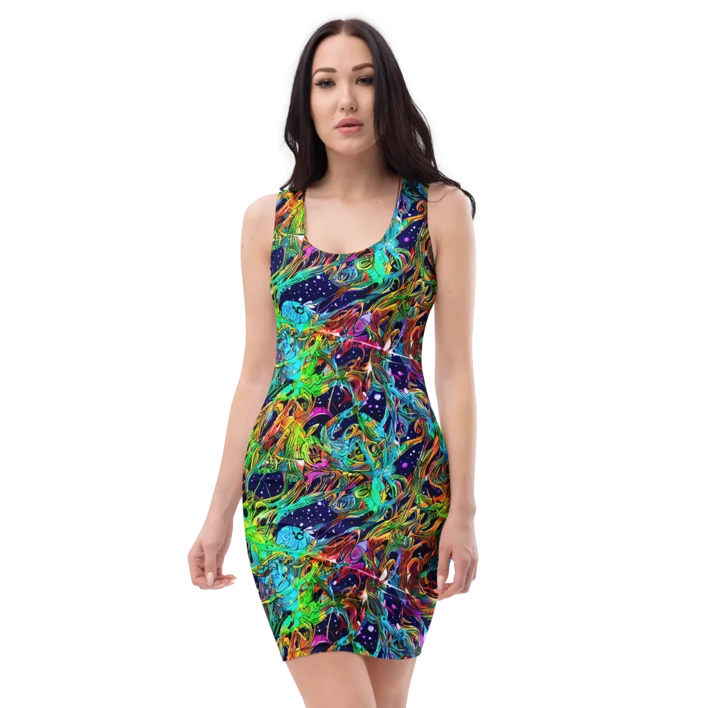 Neon Mythos on Bodycon Dress — Front