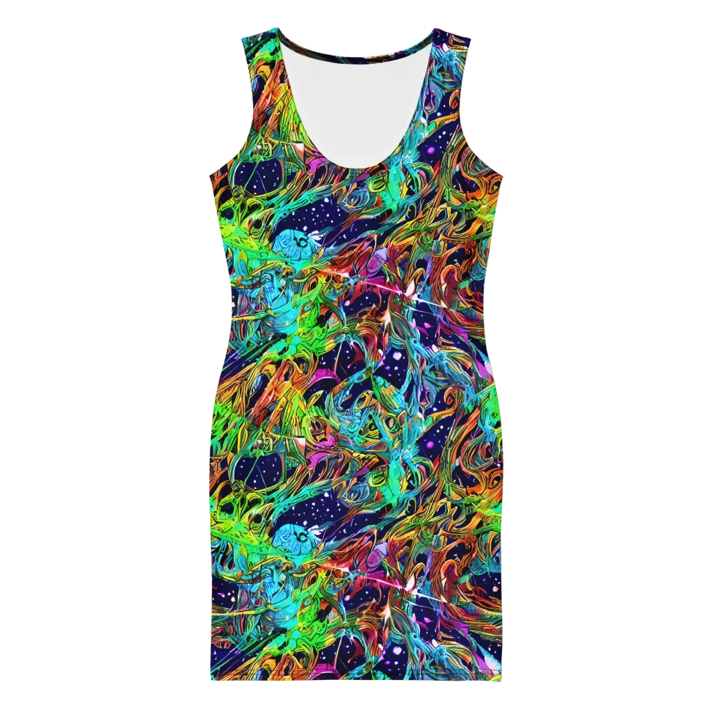 Neon Mythos on Bodycon Dress — Front