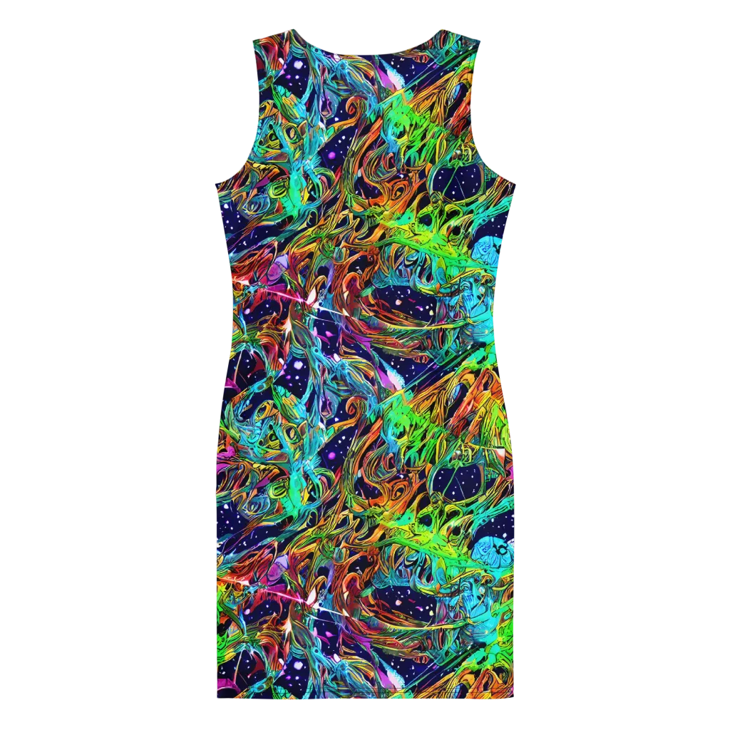 Neon Mythos on Bodycon Dress — Back