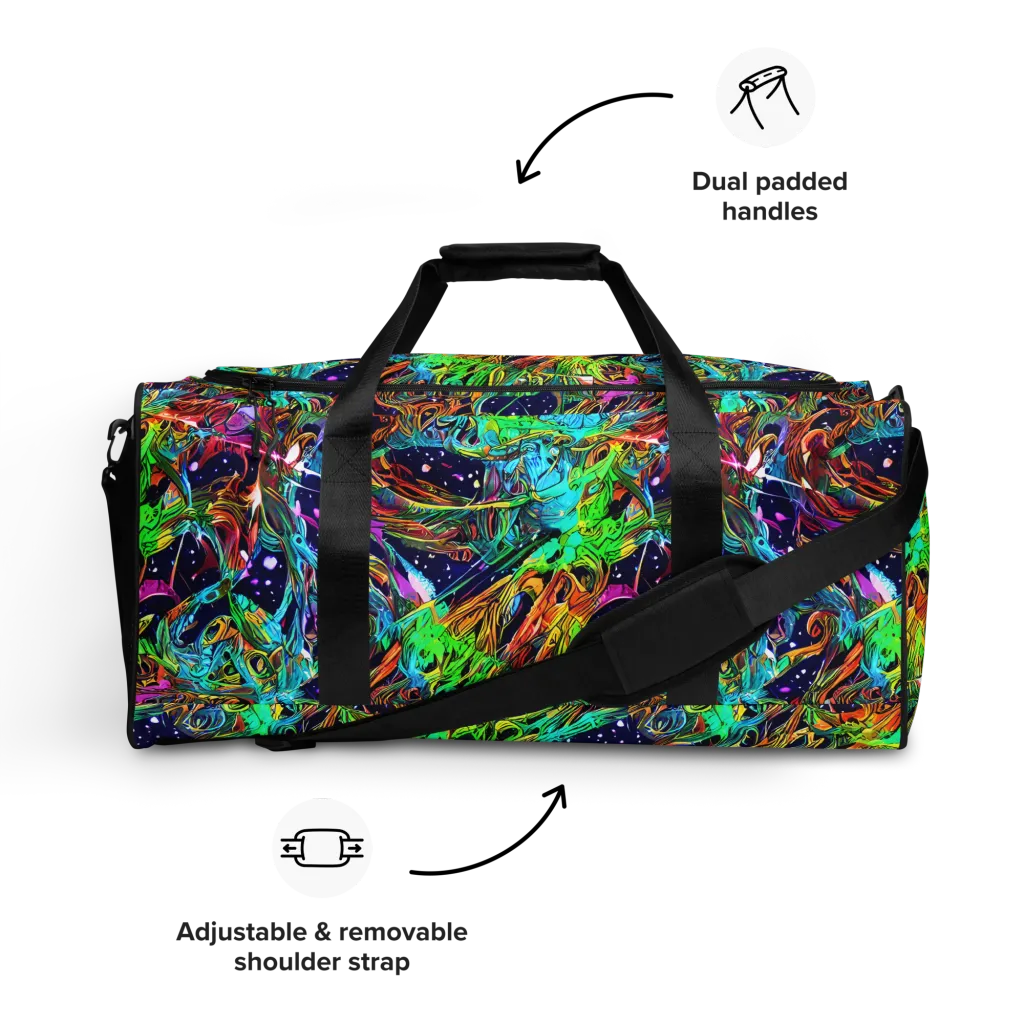 Neon Mythos on Duffle Bag — Front
