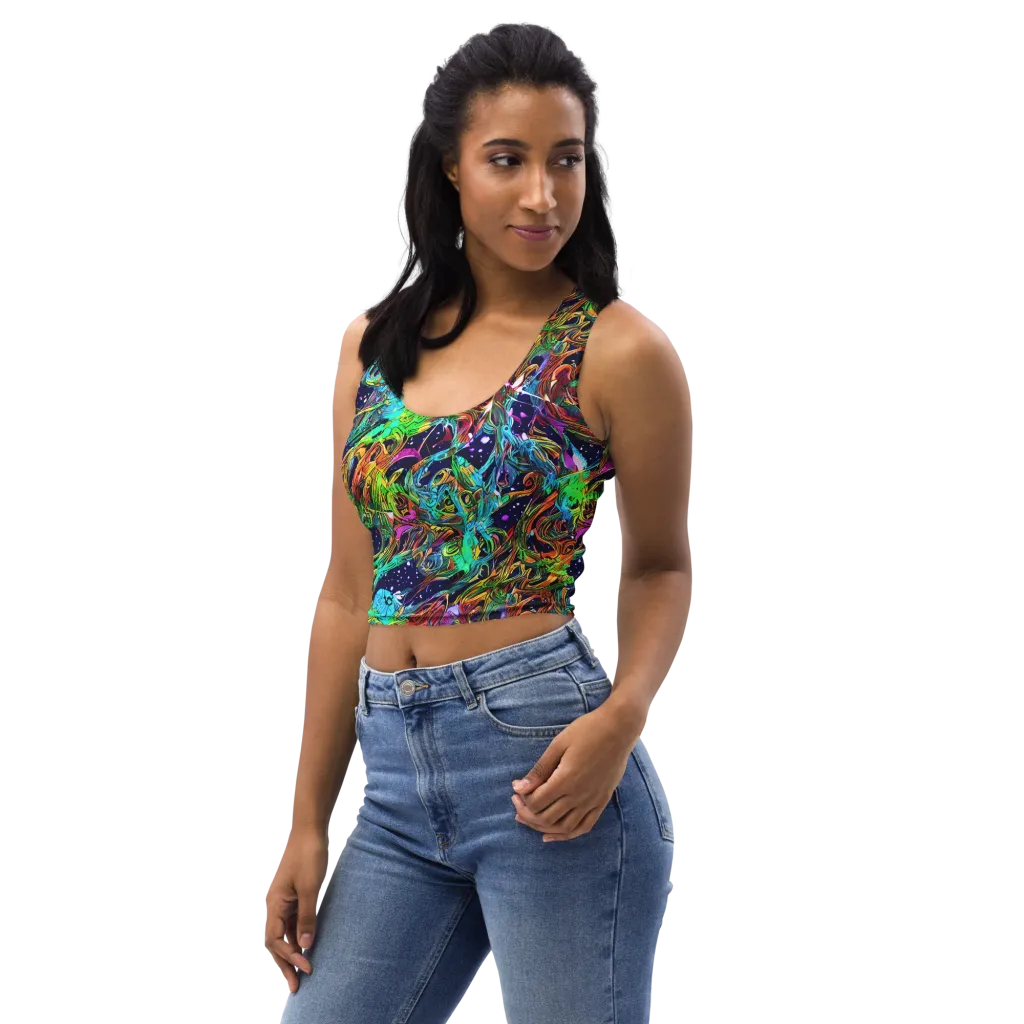 Neon Mythos on Crop Top — Left Front