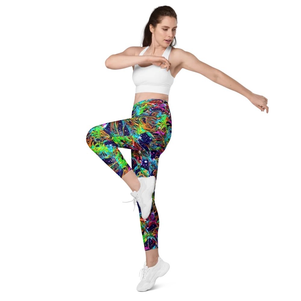 Neon Mythos on Leggings with Pockets — Left Front