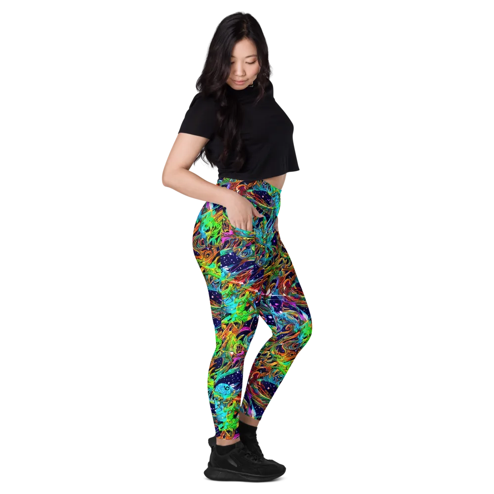 Neon Mythos on Leggings with Pockets — Right