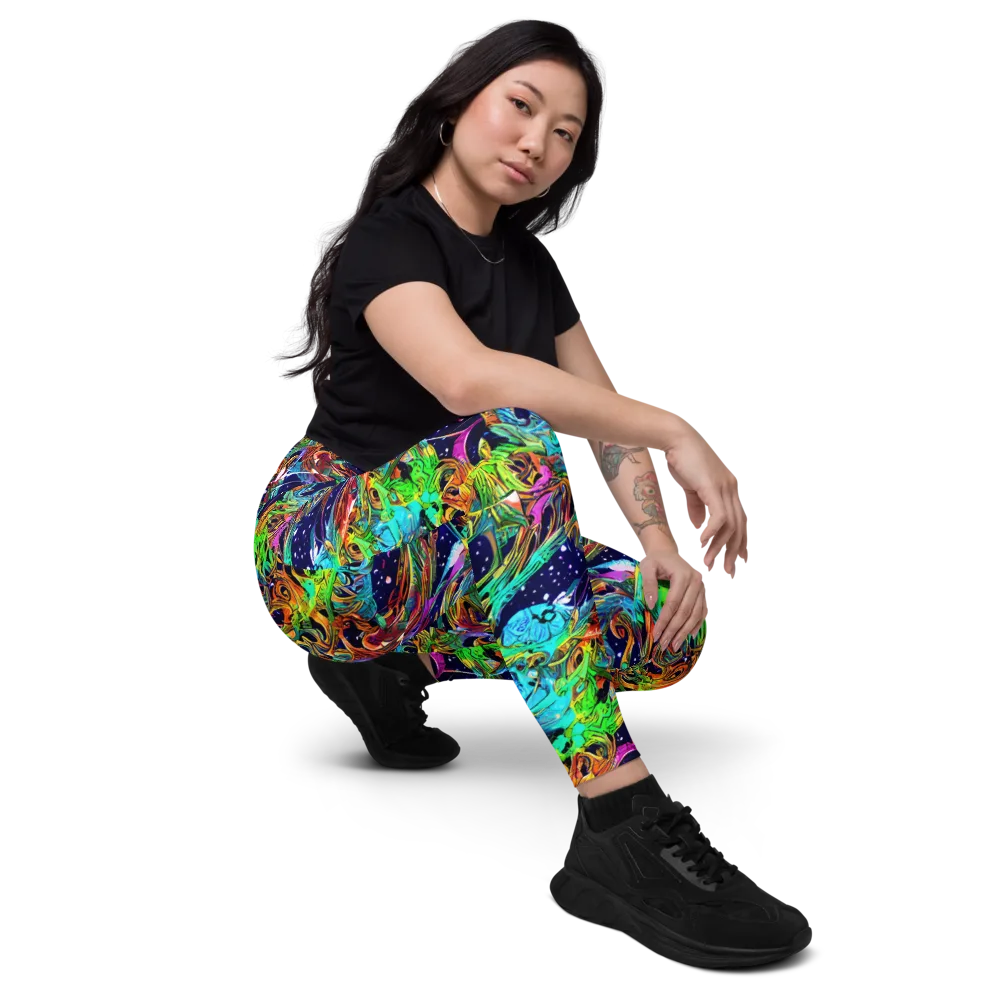 Neon Mythos on Leggings with Pockets — Right Front