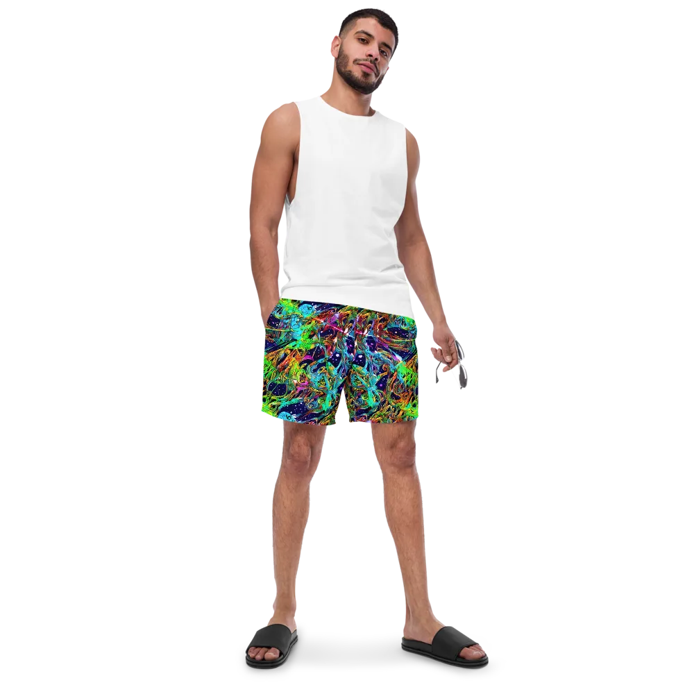 Neon Mythos on Swim Trunks — Front