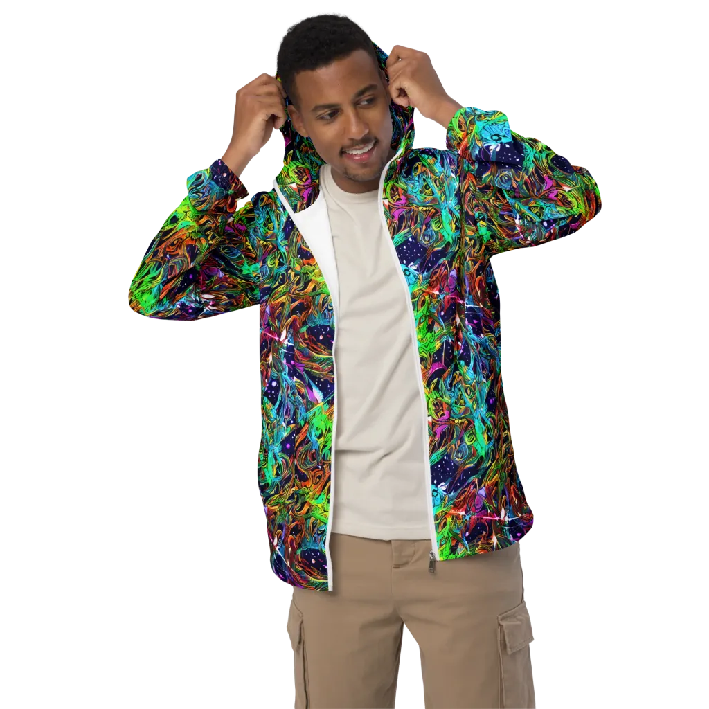 Neon Mythos on Men's Windbreaker — Front