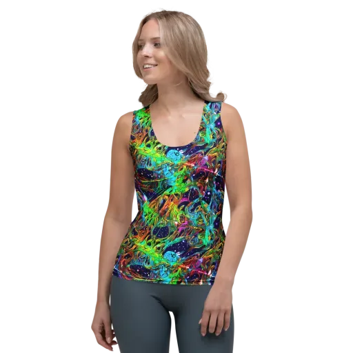 Neon Mythos on a Women's Tank Top