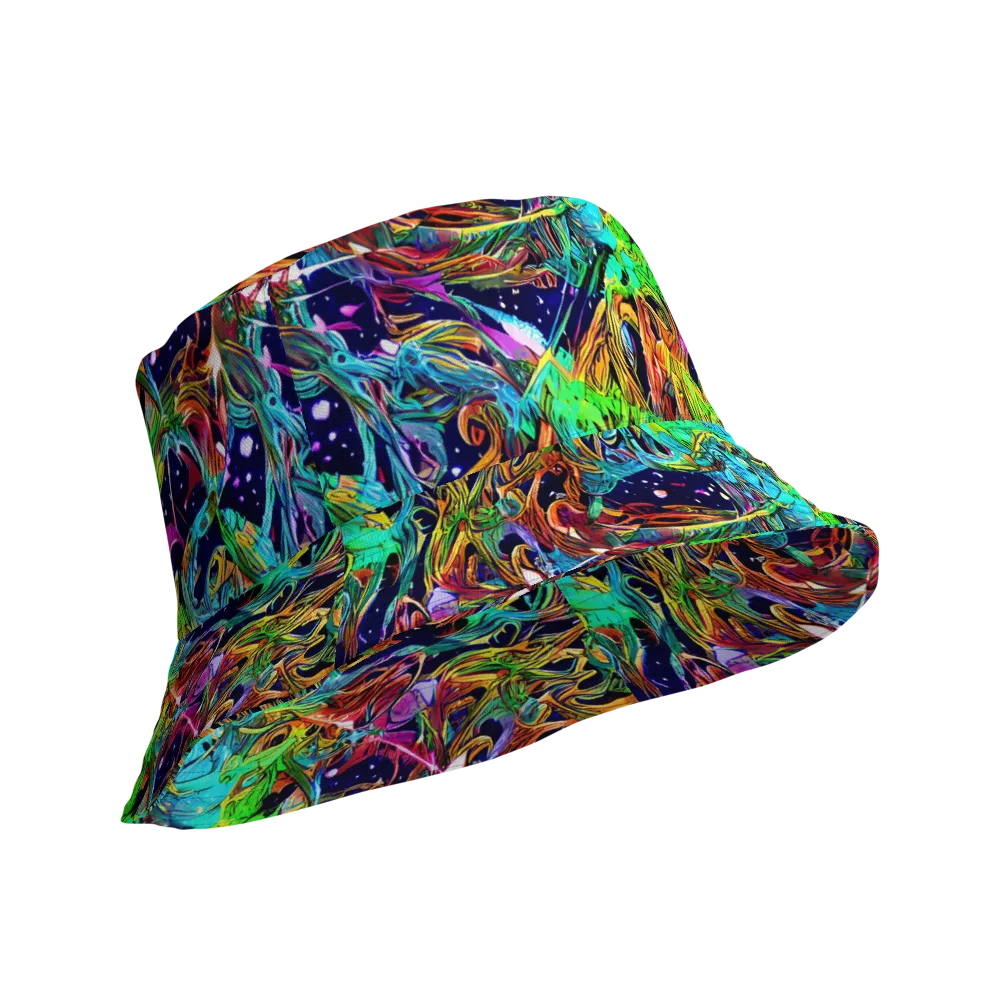 Neon Mythos on Reversible Bucket Hat — Product details Outside