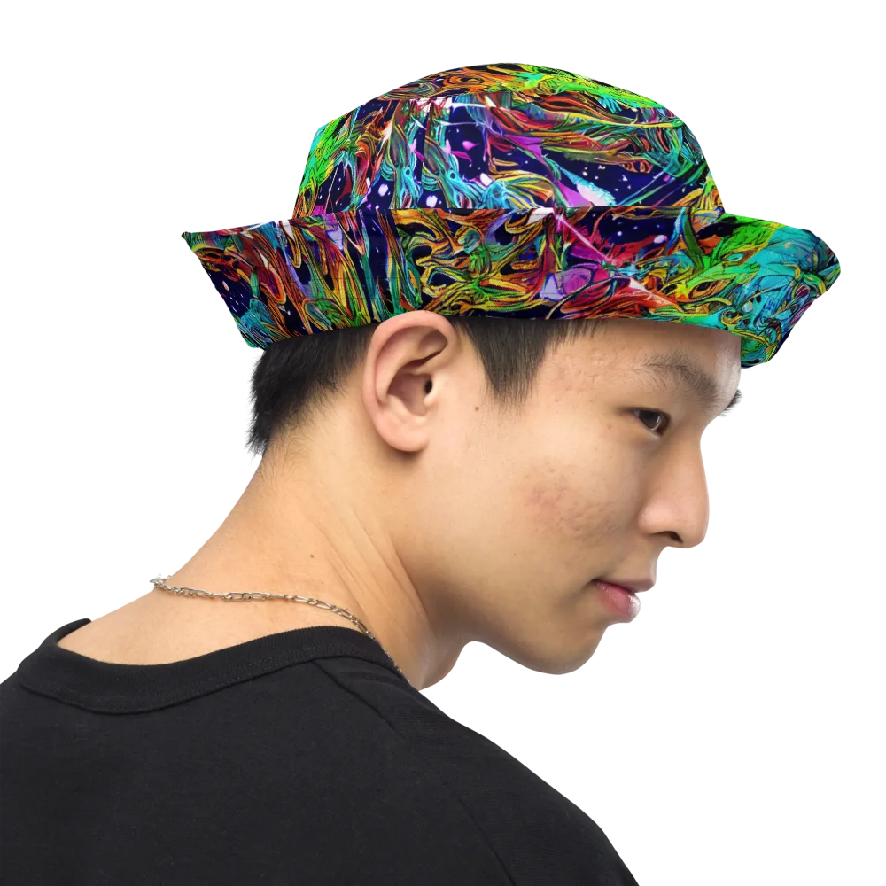Neon Mythos on Reversible Bucket Hat — Right Outside