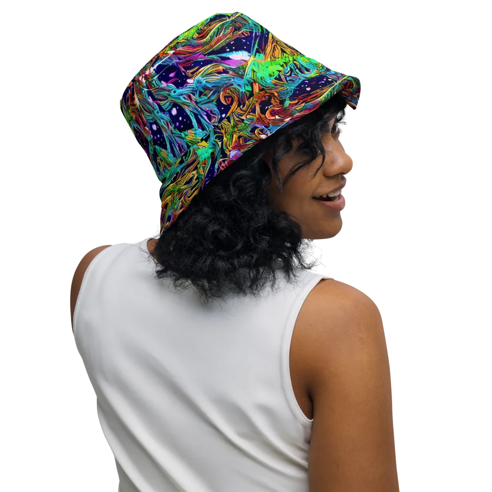 Neon Mythos on Reversible Bucket Hat — Right Outside