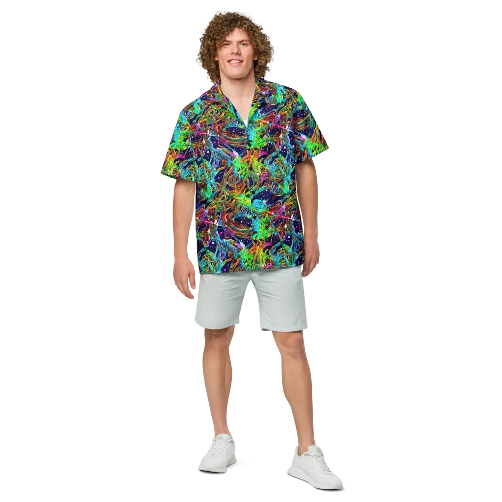 Neon Mythos on Button Shirt — Front