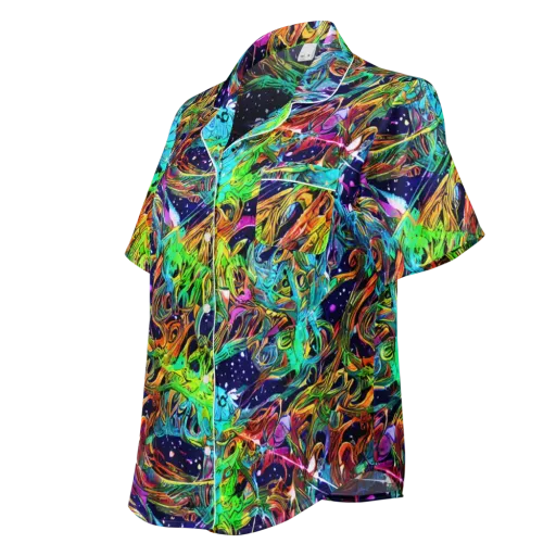 Neon Mythos on a Women's Short Sleeve Pajama Top