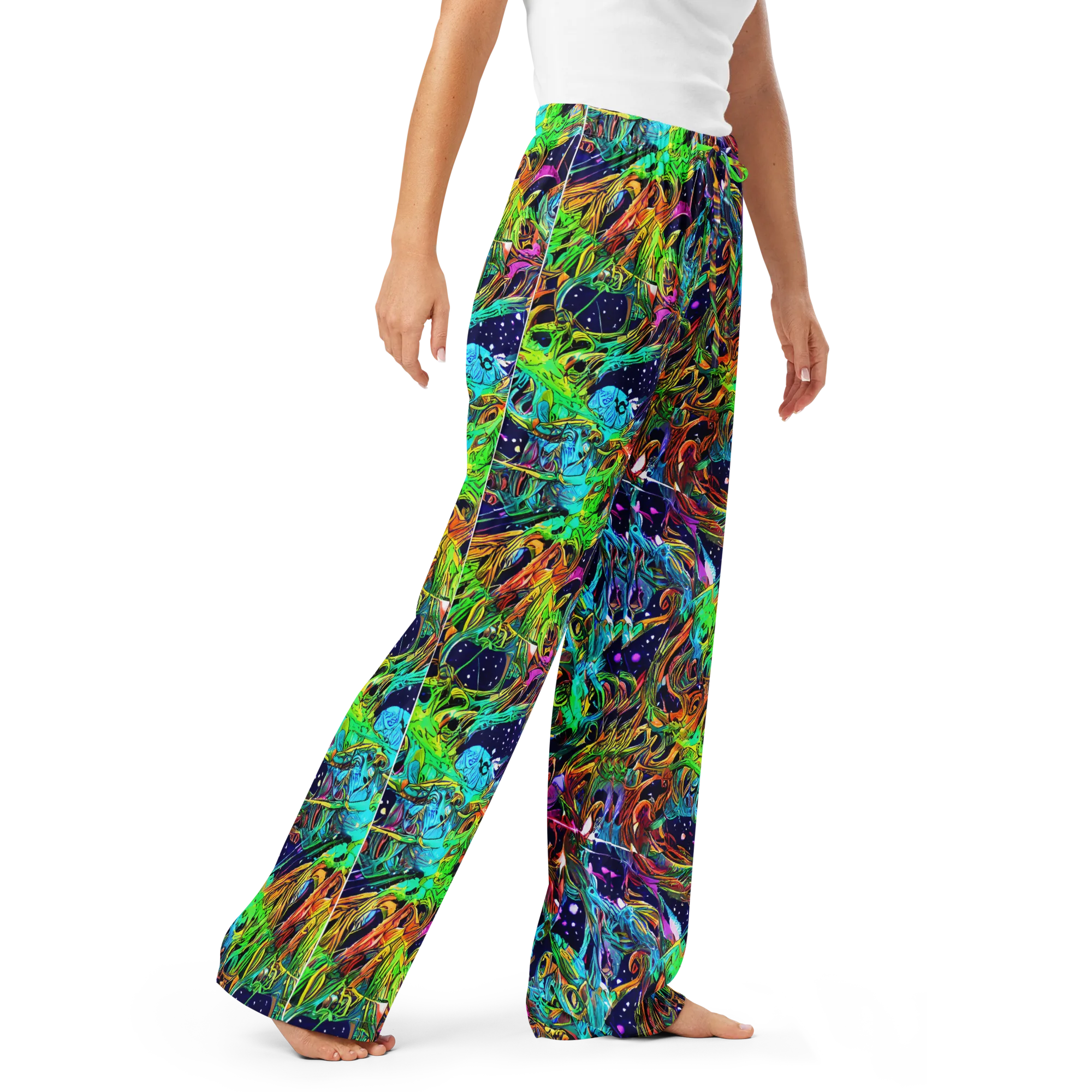 Neon Mythos on Women's Pajama Pants — Right Front