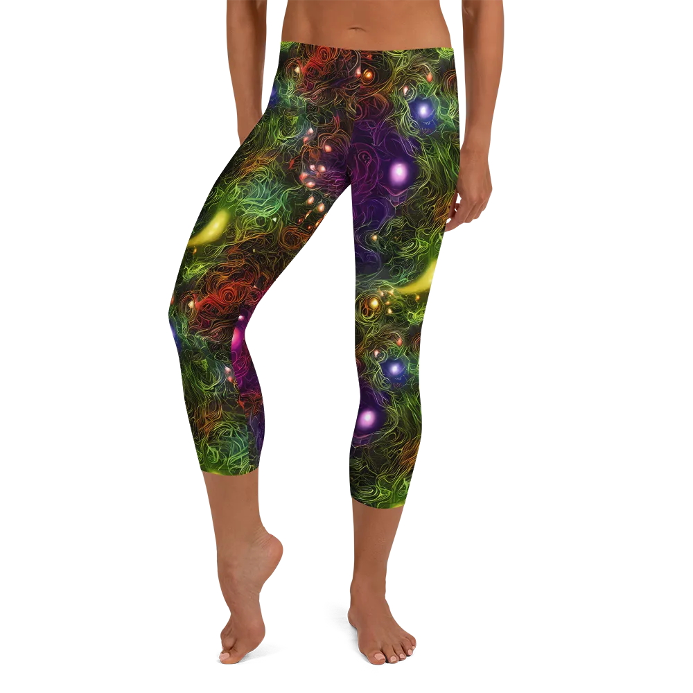 Cosmic Tendrils on Capri Leggings — Front
