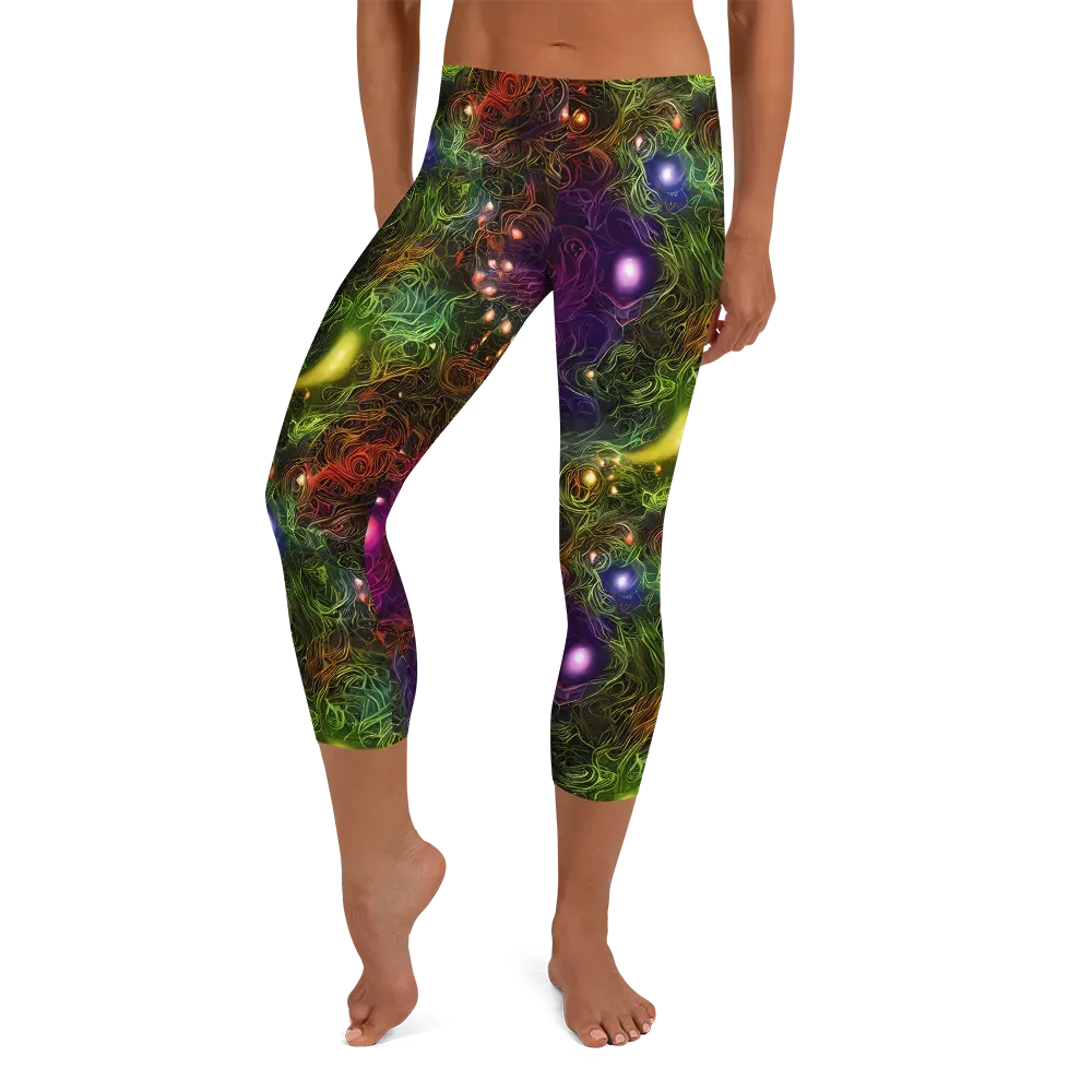 Cosmic Tendrils on Capri Leggings — Front