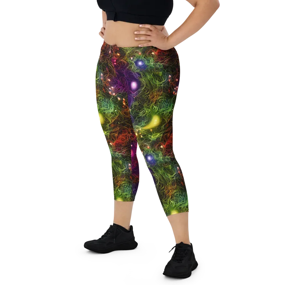Cosmic Tendrils on Capri Leggings — Front