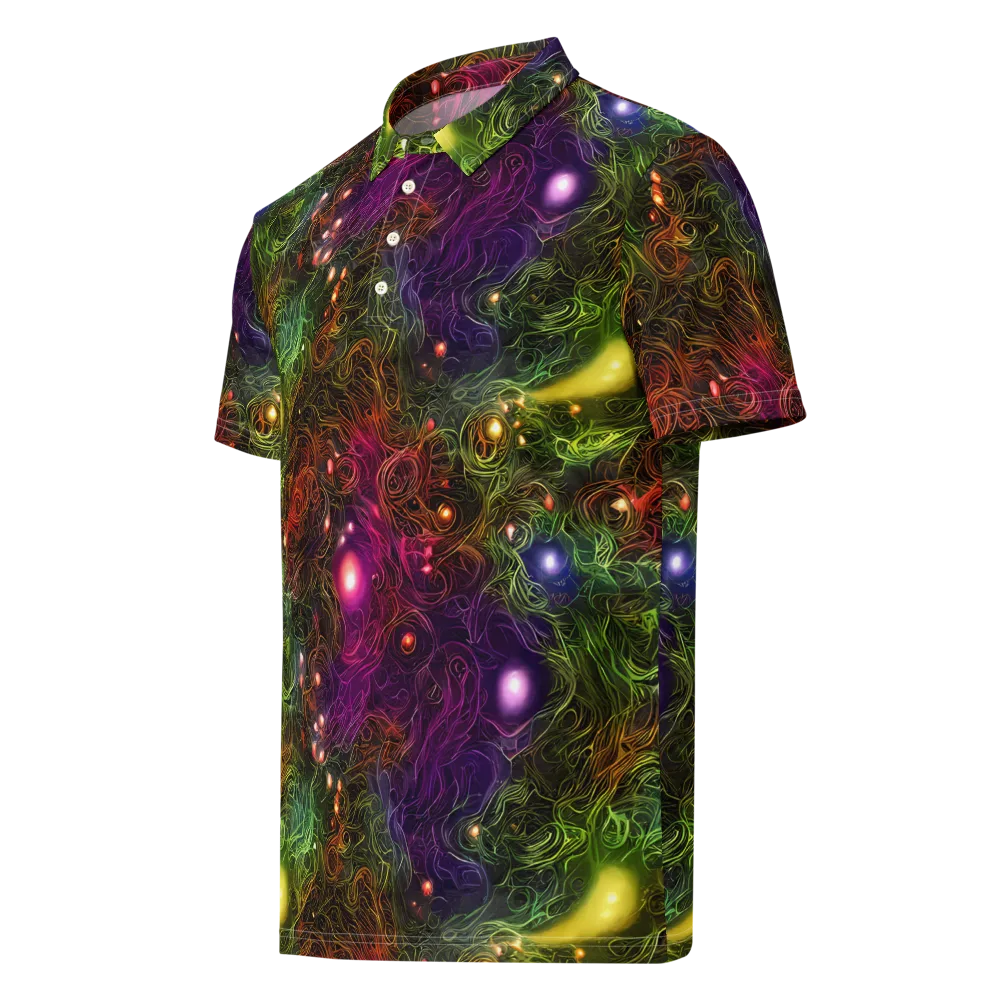 Cosmic Tendrils on Men's Slim Fit Polo Shirt — Left Front