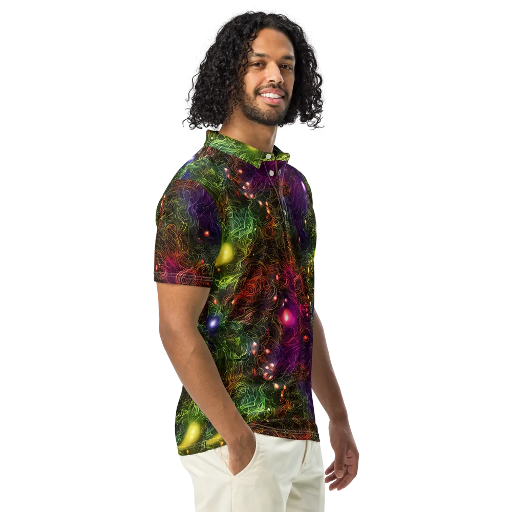 Cosmic Tendrils on Men's Slim Fit Polo Shirt — Right Front