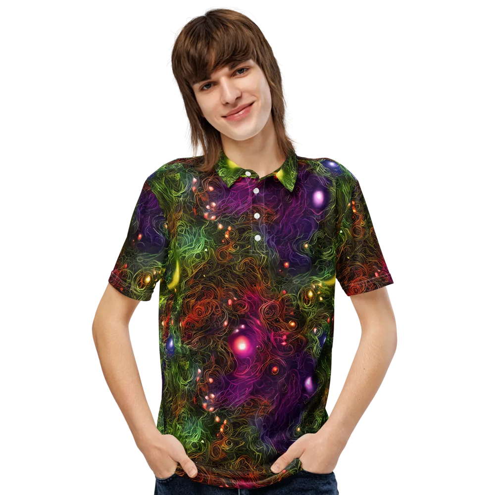 Cosmic Tendrils on Men's Slim Fit Polo Shirt — Front