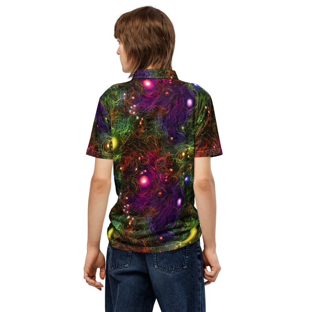Cosmic Tendrils on Men's Slim Fit Polo Shirt — Back