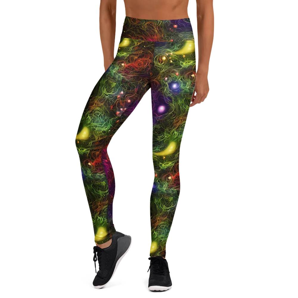 Cosmic Tendrils on Yoga Leggings — Front