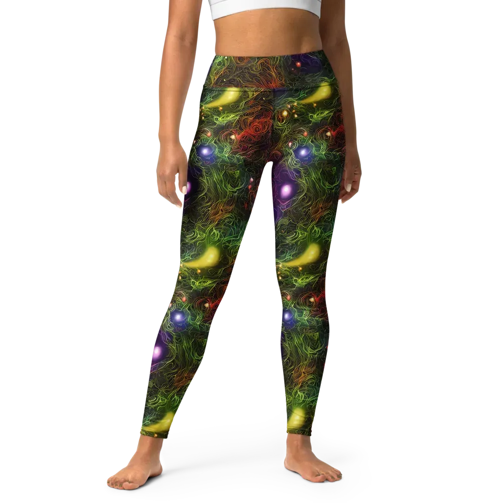 Cosmic Tendrils on Yoga Leggings — Front