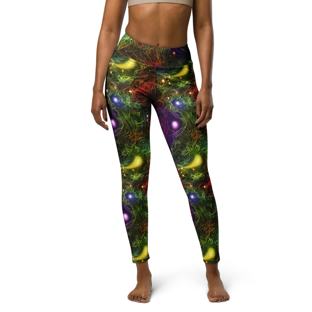 Cosmic Tendrils on Yoga Leggings — Front