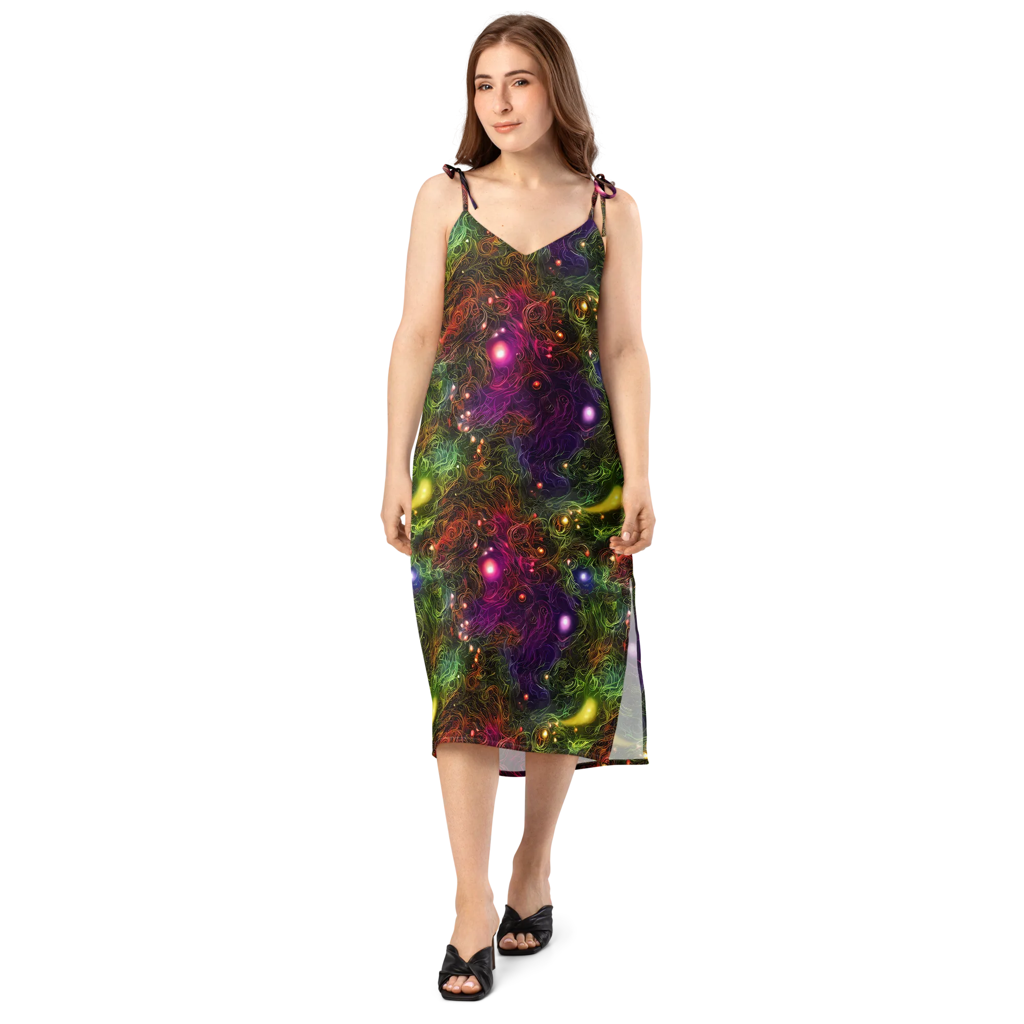 Cosmic Tendrils on Slip Dress — Front