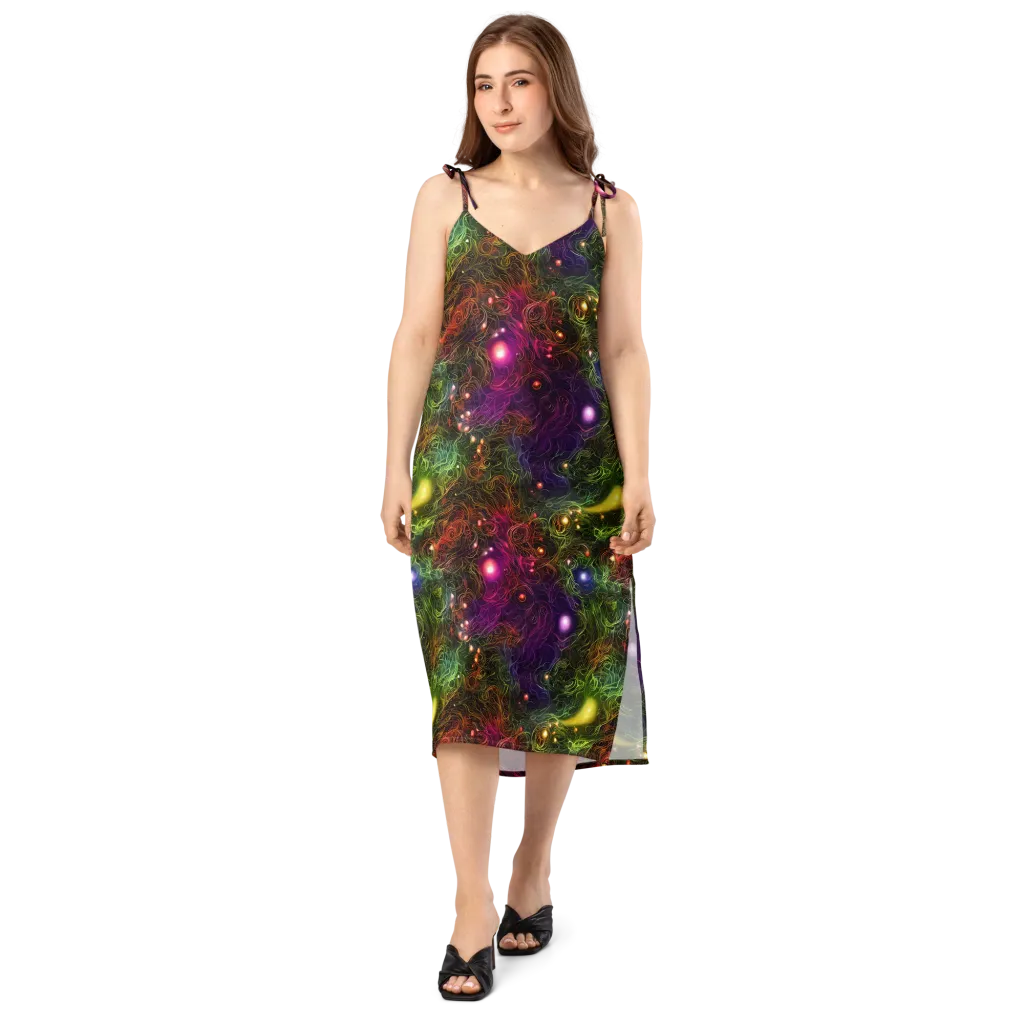 Cosmic Tendrils on Slip Dress — Front