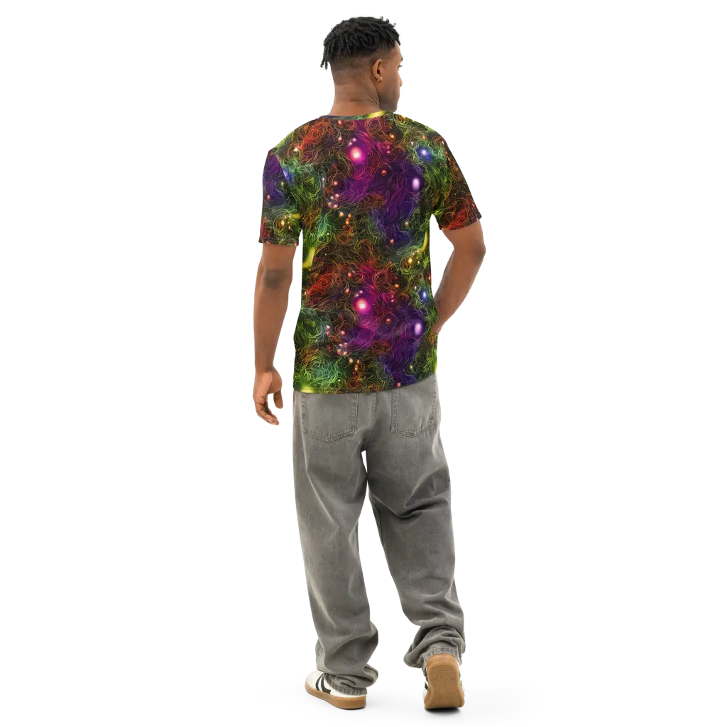Cosmic Tendrils on Men's Cotton Crew Neck T-Shirt — Back