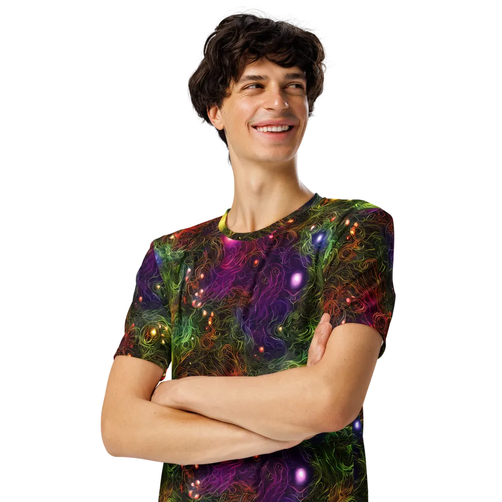Cosmic Tendrils on Men's Crew Neck T-Shirt — Left Front