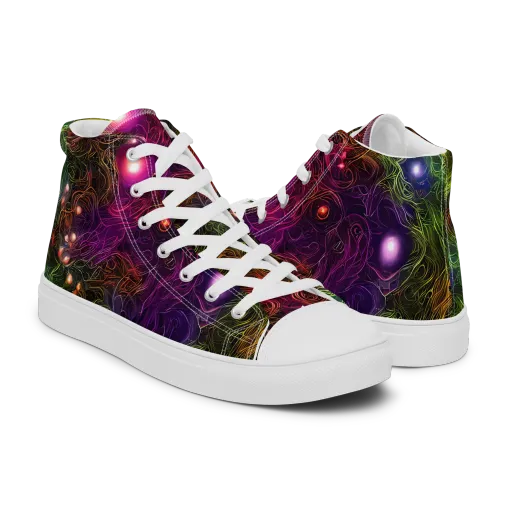 Cosmic Tendrils on a Men's High Top Canvas Shoes