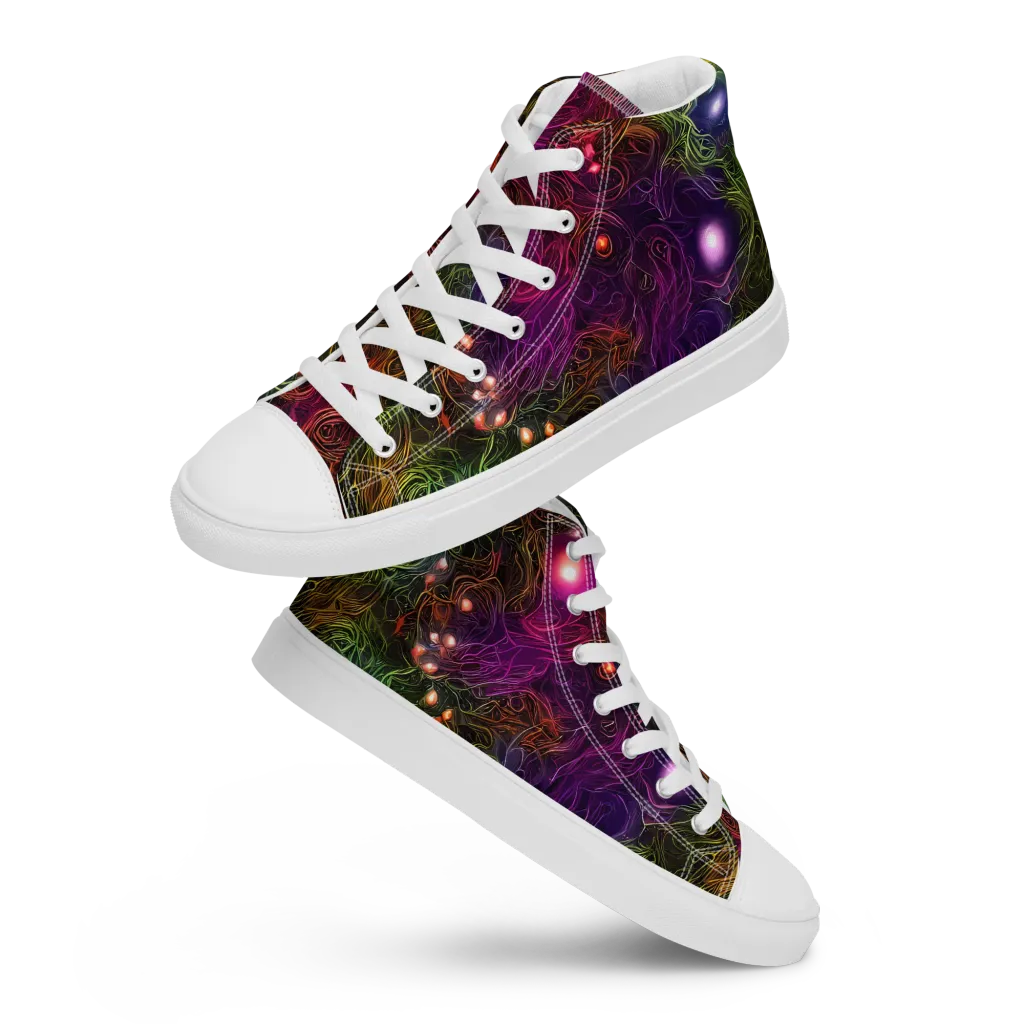 Cosmic Tendrils on Men's High Top Canvas Shoes — Front