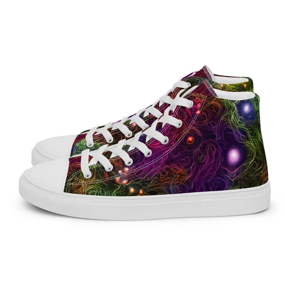 Cosmic Tendrils on Women's High Top Canvas Shoes — Left