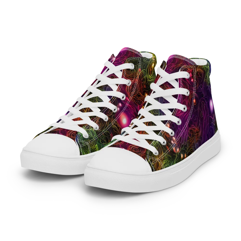 Cosmic Tendrils on Women's High Top Canvas Shoes — Left Front