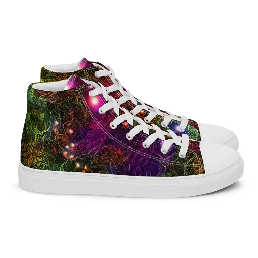 Cosmic Tendrils on Women's High Top Canvas Shoes — Right