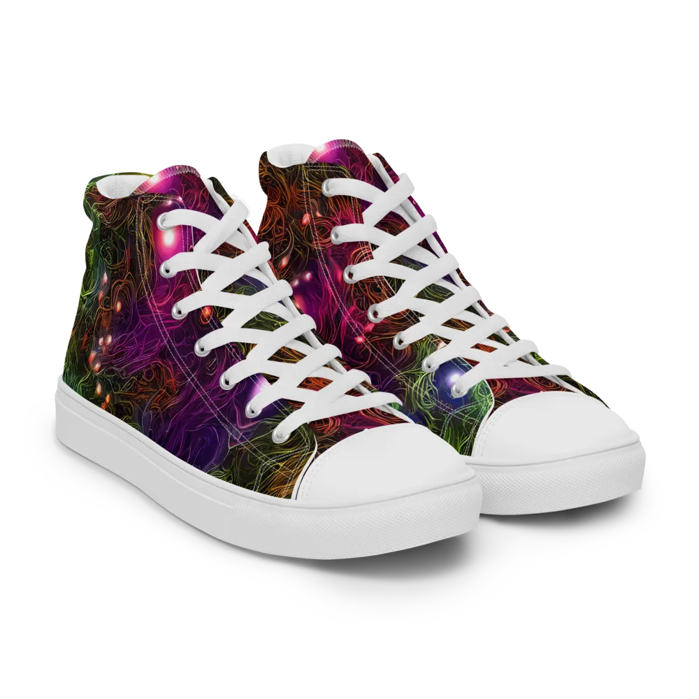 Cosmic Tendrils on Women's High Top Canvas Shoes — Right Front